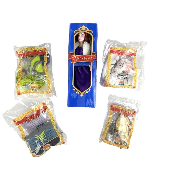 BURGER KIING Anastasia Toy Lot Kid's Club VTG 90s Hair Grow Doll Bartok Figures - Picture 1 of 9